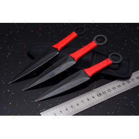 Red rope classic double blade dart throwing knife 3pcs per set UD53013G